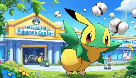 Hoppip's Dream Quest: Reviving the Pokémon Center and Collecting Cotton Spores img